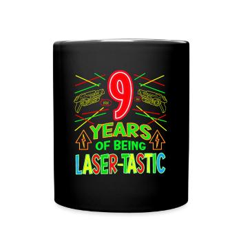 9 ans d’être laser tastique ans laser - Mug uni - noir - Devant