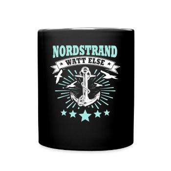 Nordstrander Sprüche Nordstrand - Tasse einfarbig - Schwarz - Vorne