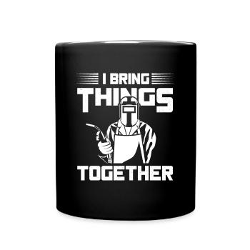 Je rassemble les choses Idée cadeau de soudage de soudeur - Mug uni - noir - Devant
