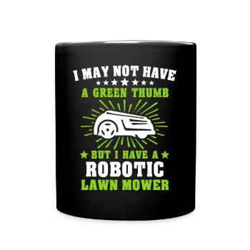 Tondeuse à gazon robotisée Tondeuse à gazon robotisée - Mug uni - noir - Devant