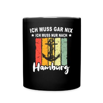 Lustige Hamburg Sprüche - Tasse einfarbig - Schwarz - Vorne