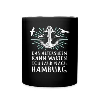 Lustige Hamburg Sprüche - Tasse einfarbig - Schwarz - Vorne