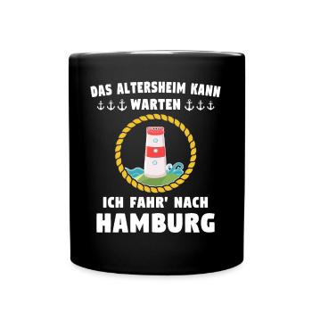 Lustige Hamburg Sprüche - Tasse einfarbig - Schwarz - Vorne