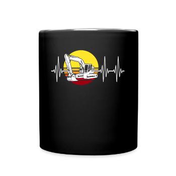 Pelle hydraulique Heartline Pilote de pelle - Mug uni - noir - Devant
