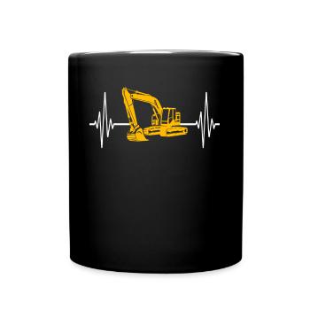 Excavatrice Heart Line Conducteur d’excavatrice - Mug uni - noir - Devant