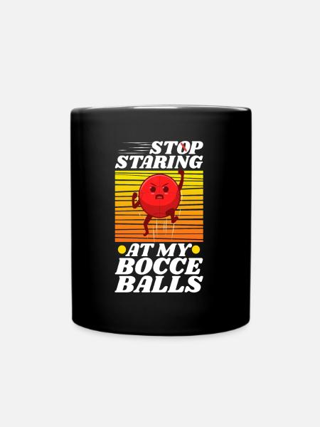 Arrête de regarder mes boules de pétanque - Mug uni - noir