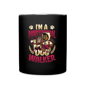 Dog walking - I'm a Pawfessional Dog - Full Colour Mug - black - Front