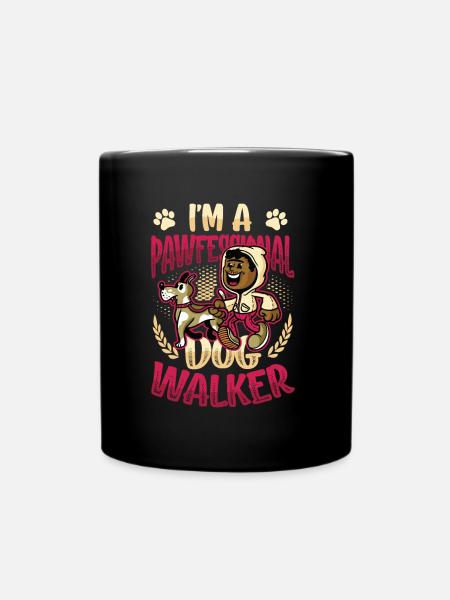 Hundeausführen - Ich Bin Ein Pawfessional Dog - Tasse einfarbig - Schwarz