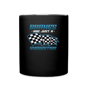 Brakes are just a suggestion, Racing Checkered - Full Colour Mug - black - Front