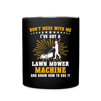 Tondeuse à gazon dit tondre la pelouse - Mug uni - noir - Devant