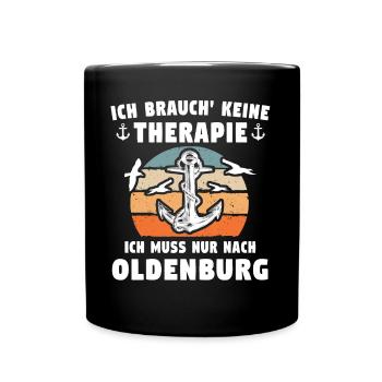 Oldenburger Sprüche Oldenburg - Tasse einfarbig - Schwarz - Vorne