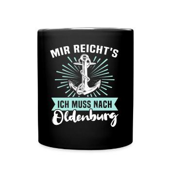 Oldenburger Sprüche Oldenburg - Tasse einfarbig - Schwarz - Vorne