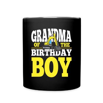 Grand-mère de la famille de construction de garçon d’anniversaire - Mug uni - noir - Devant