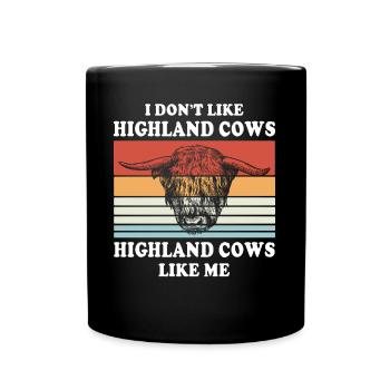 Vache bovine des Highlands - Mug uni - noir - Devant