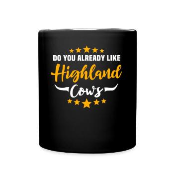Vache bovine des Highlands - Mug uni - noir - Devant