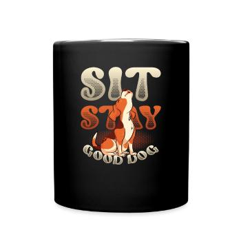 Sit Stay, Good Dog, Hundetrainer - Tasse einfarbig - Schwarz - Vorne