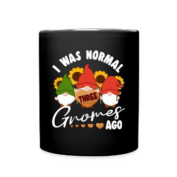 J’étais normal il y a trois gnomes elfe gnome de jardin - Mug uni - noir - Devant