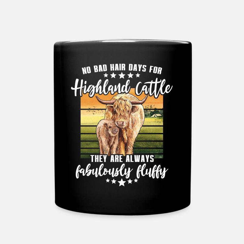 Hochlandrinder Cattles - Tasse einfarbig - Schwarz