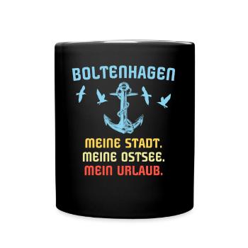 Boltenhagen Sprüche Boltenhagener Spruch - Tasse einfarbig - Schwarz - Vorne