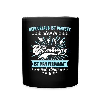 Boltenhagen Sprüche Boltenhagener Spruch - Tasse einfarbig - Schwarz - Vorne