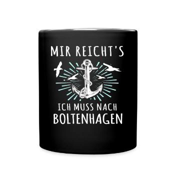 Boltenhagen Sprüche Boltenhagener Spruch - Tasse einfarbig - Schwarz - Vorne