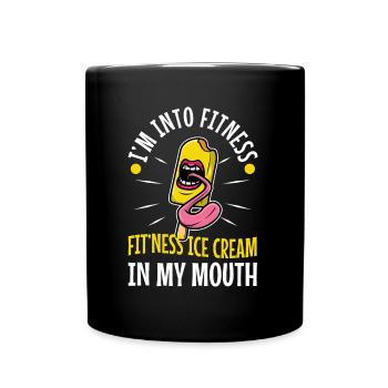 Im into fitness ice cream - Tasse einfarbig - Schwarz - Vorne