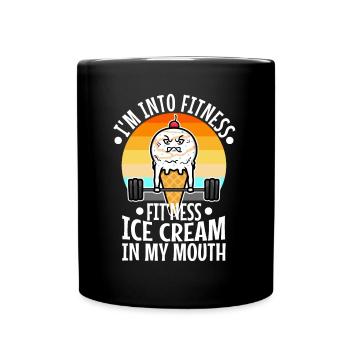 Im into fitness ice cream - Tasse einfarbig - Schwarz - Vorne