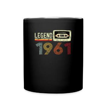 1961 Birthday Vintage Cassette - Full Colour Mug - black - Front