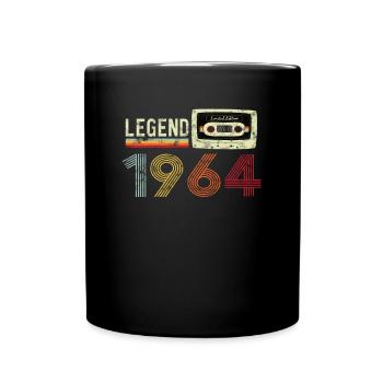 1964 Geburtstag Vintage Cassette - Tasse einfarbig - Schwarz - Vorne