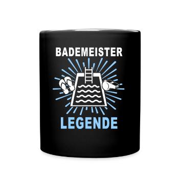 Bademeister Schwimmmeister - Tasse einfarbig - Schwarz - Vorne