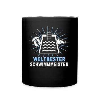 Bademeister Schwimmmeister - Tasse einfarbig - Schwarz - Vorne