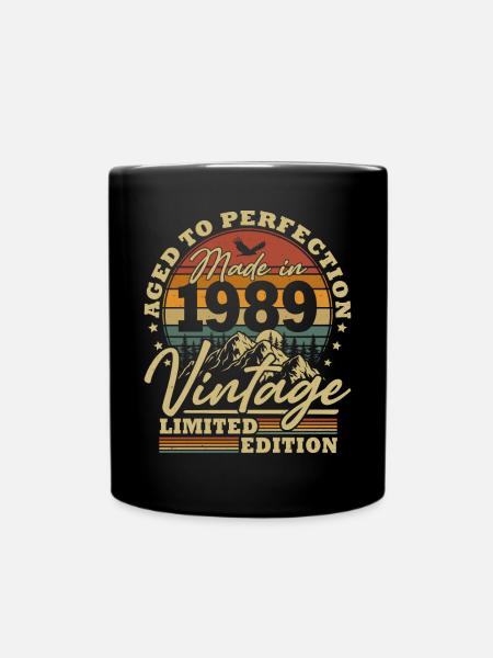 Vintage 1989 Vintage Anniversaire Retro Cadeau - Mug uni - noir