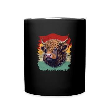 Vache bovine des Highlands - Mug uni - noir - Devant