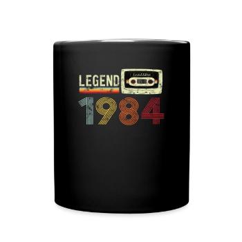 1984 Birthday Vintage Cassette - Full Colour Mug - black - Front