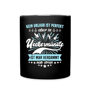 Ueckermünde Sprüche Ueckermünder Spruch - Tasse einfarbig - Schwarz - Vorne