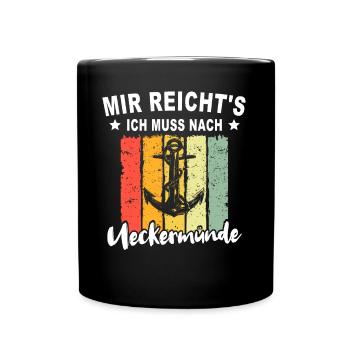 Ueckermünde Sprüche Ueckermünder Spruch - Tasse einfarbig - Schwarz - Vorne