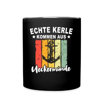 Ueckermünde Sprüche Ueckermünder Spruch - Tasse einfarbig - Schwarz - Vorne