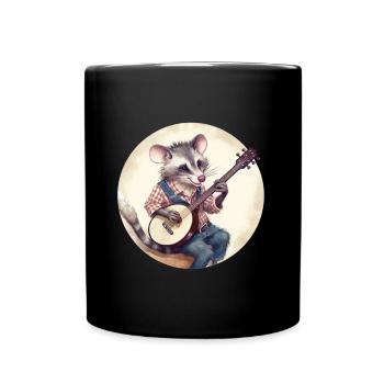 L’opossum joue du banjo - Mug uni - noir - Devant