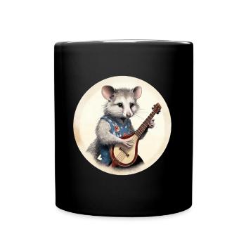 L’opossum joue du banjo - Mug uni - noir - Devant
