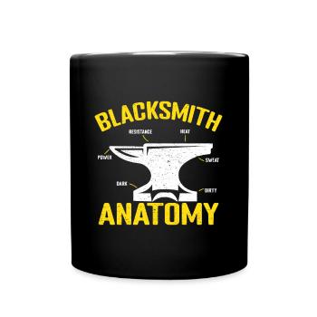 Blacksmith Anatomy Metalsmith - Tasse einfarbig - Schwarz - Vorne