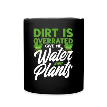 Wassergärtner Gib mir Wasser und Pflanzen Geschenk - Tasse einfarbig - Schwarz - Vorne