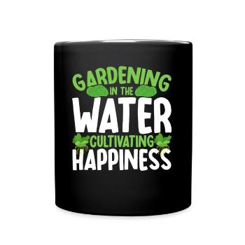 Wassergärtner Das Glück kultivieren Geschenk - Tasse einfarbig - Schwarz - Vorne