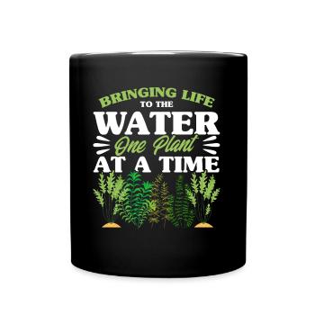 Wassergärtner Dem Wasser Leben einhauchen Geschenk - Tasse einfarbig - Schwarz - Vorne