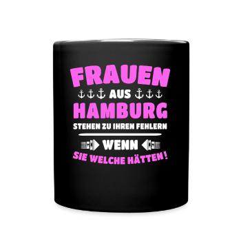Hamburg Frau Hamburger Frauen - Tasse einfarbig - Schwarz - Vorne