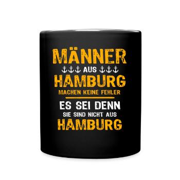 Hamburg Mann Hamburger Männer - Tasse einfarbig - Schwarz - Vorne