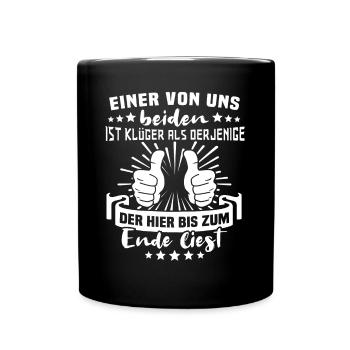 Ironie Klugscheisser Sarkasmus - Tasse einfarbig - Schwarz - Vorne