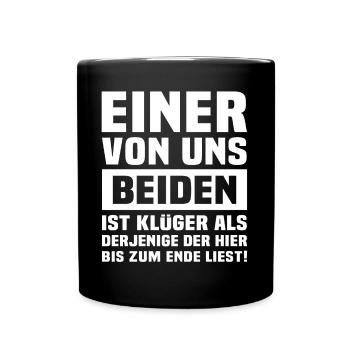 Ironie Klugscheisser Sarkasmus - Tasse einfarbig - Schwarz - Vorne