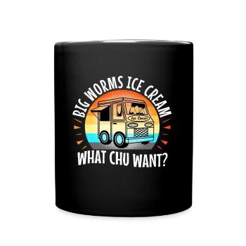 Big worms ice cream truck - Tasse einfarbig - Schwarz - Vorne