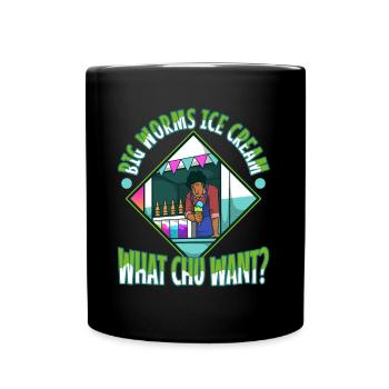 Big worms ice cream truck - Tasse einfarbig - Schwarz - Vorne