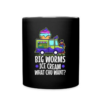 Big worms ice cream truck - Tasse einfarbig - Schwarz - Vorne